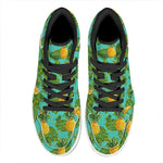 Palm Leaf Pineapple Pattern Print High Top Leather Sneakers