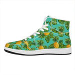 Palm Leaf Pineapple Pattern Print High Top Leather Sneakers