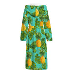 Palm Leaf Pineapple Pattern Print Hooded Bathrobe