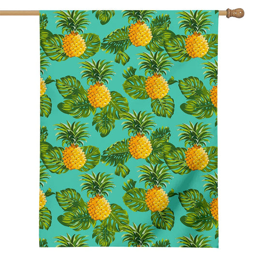 Palm Leaf Pineapple Pattern Print House Flag
