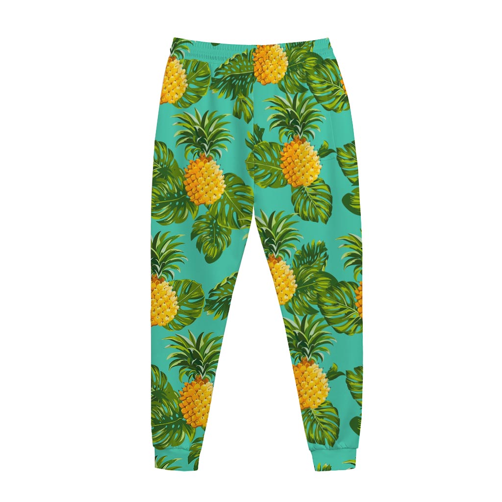 Palm Leaf Pineapple Pattern Print Jogger Pants