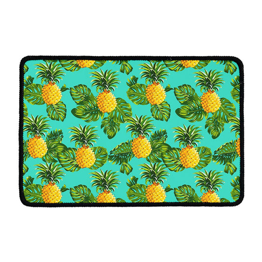Palm Leaf Pineapple Pattern Print Kitchen Mat