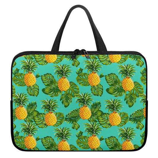 Palm Leaf Pineapple Pattern Print Laptop Sleeve With Handle