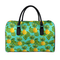 Palm Leaf Pineapple Pattern Print Leather Duffel Bag