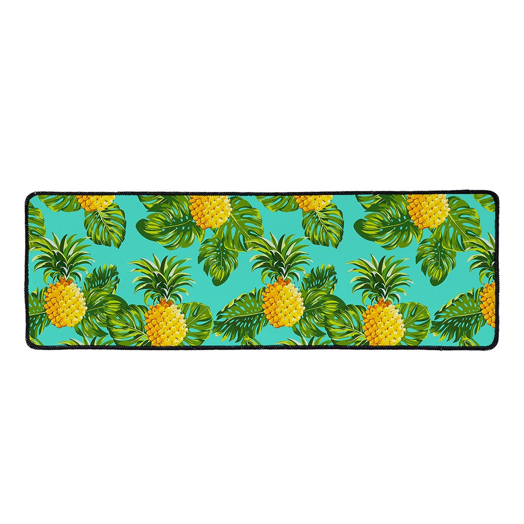 Palm Leaf Pineapple Pattern Print Long Kitchen Mat