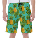 Palm Leaf Pineapple Pattern Print Men's Beach Shorts