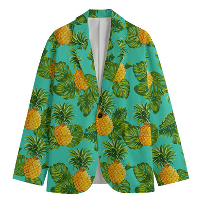 Palm Leaf Pineapple Pattern Print Men's Blazer