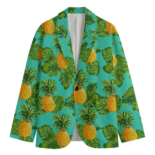 Palm Leaf Pineapple Pattern Print Men's Blazer
