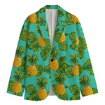 Palm Leaf Pineapple Pattern Print Men's Blazer