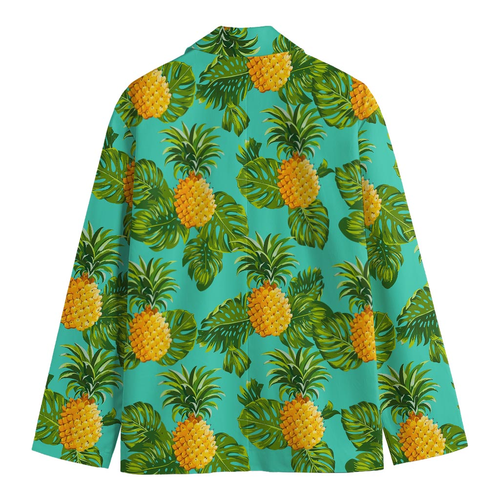 Palm Leaf Pineapple Pattern Print Men's Blazer