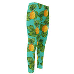 Palm Leaf Pineapple Pattern Print Men's Compression Pants
