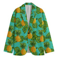 Palm Leaf Pineapple Pattern Print Men's Cotton Blazer