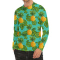 Palm Leaf Pineapple Pattern Print Men's Long Sleeve Rash Guard