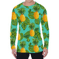 Palm Leaf Pineapple Pattern Print Men's Long Sleeve T-Shirt