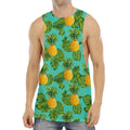 Palm Leaf Pineapple Pattern Print Men's Muscle Tank Top