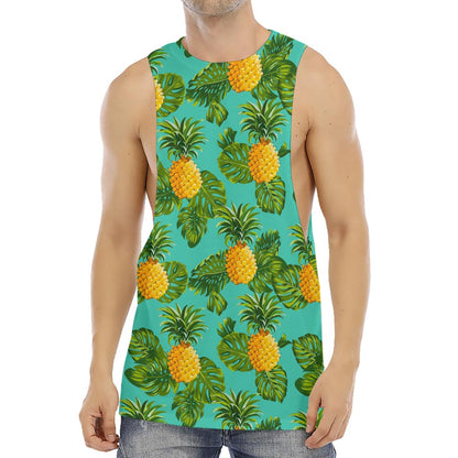 Palm Leaf Pineapple Pattern Print Men's Muscle Tank Top