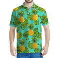 Palm Leaf Pineapple Pattern Print Men's Polo Shirt