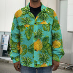 Palm Leaf Pineapple Pattern Print Men's Shirt Jacket