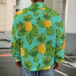Palm Leaf Pineapple Pattern Print Men's Shirt Jacket