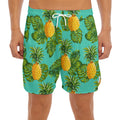 Palm Leaf Pineapple Pattern Print Men's Split Running Shorts