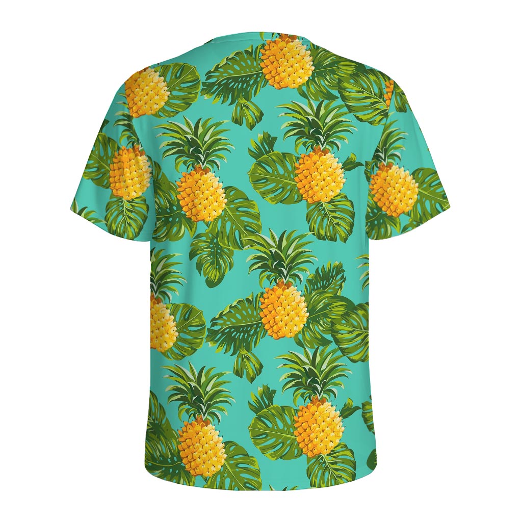 Palm Leaf Pineapple Pattern Print Men's Sports T-Shirt