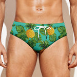 Palm Leaf Pineapple Pattern Print Men's Swim Briefs