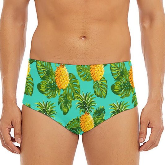 Palm Leaf Pineapple Pattern Print Men's Triangle Swim Briefs