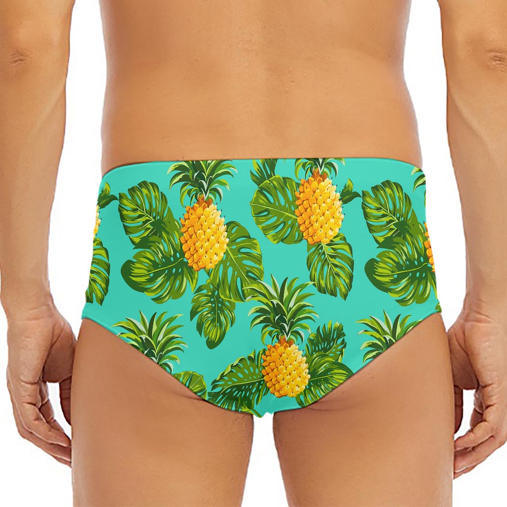 Palm Leaf Pineapple Pattern Print Men's Triangle Swim Briefs