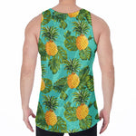 Palm Leaf Pineapple Pattern Print Men's Velvet Tank Top