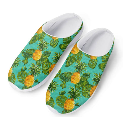 Palm Leaf Pineapple Pattern Print Mesh Casual Shoes