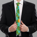 Palm Leaf Pineapple Pattern Print Necktie