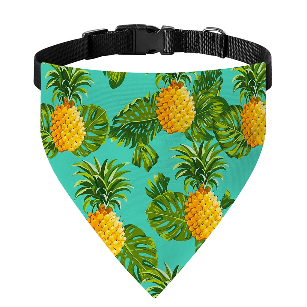 Palm Leaf Pineapple Pattern Print Over The Collar Dog Bandana