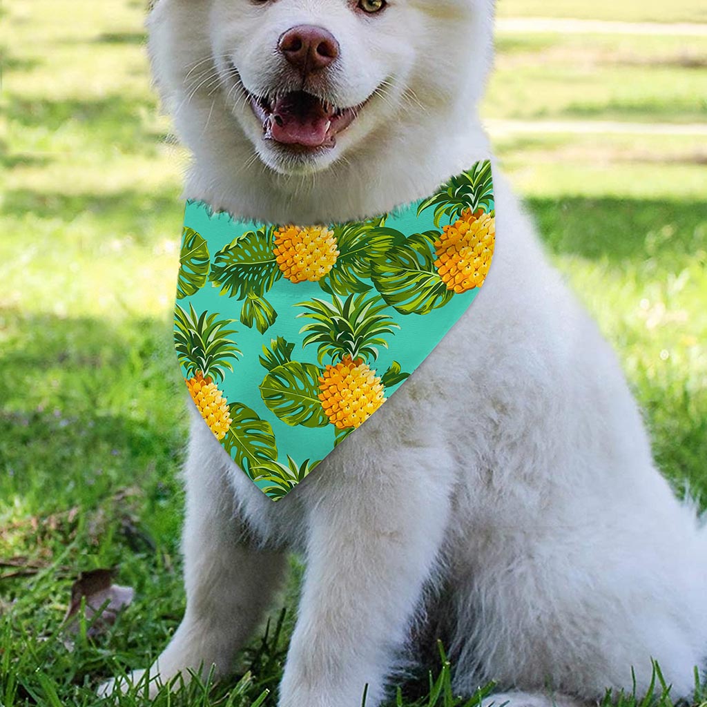 Palm Leaf Pineapple Pattern Print Over The Collar Dog Bandana