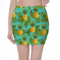 Palm Leaf Pineapple Pattern Print Pencil Mini Skirt