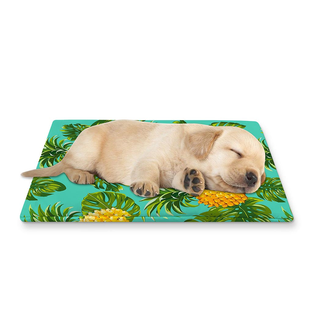 Palm Leaf Pineapple Pattern Print Pet Cooling Mat Cover