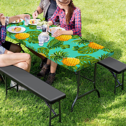 Palm Leaf Pineapple Pattern Print Picnic Table Cover