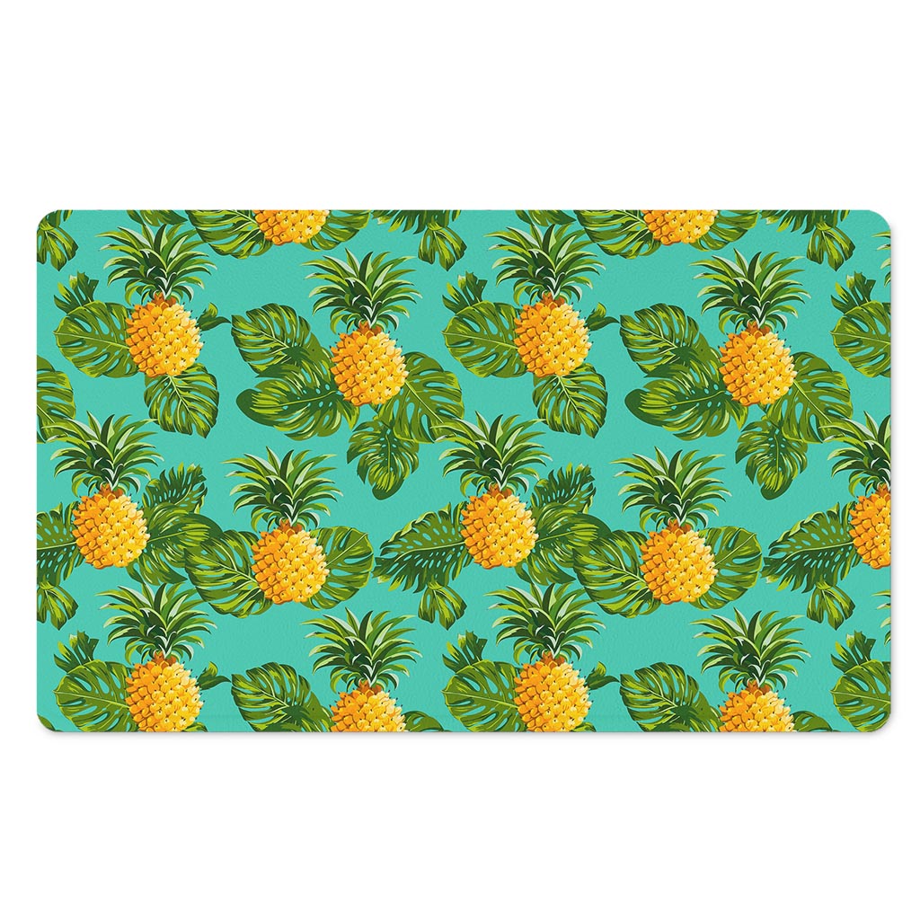 Palm Leaf Pineapple Pattern Print Polyester Doormat