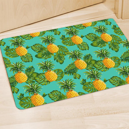 Palm Leaf Pineapple Pattern Print Polyester Doormat
