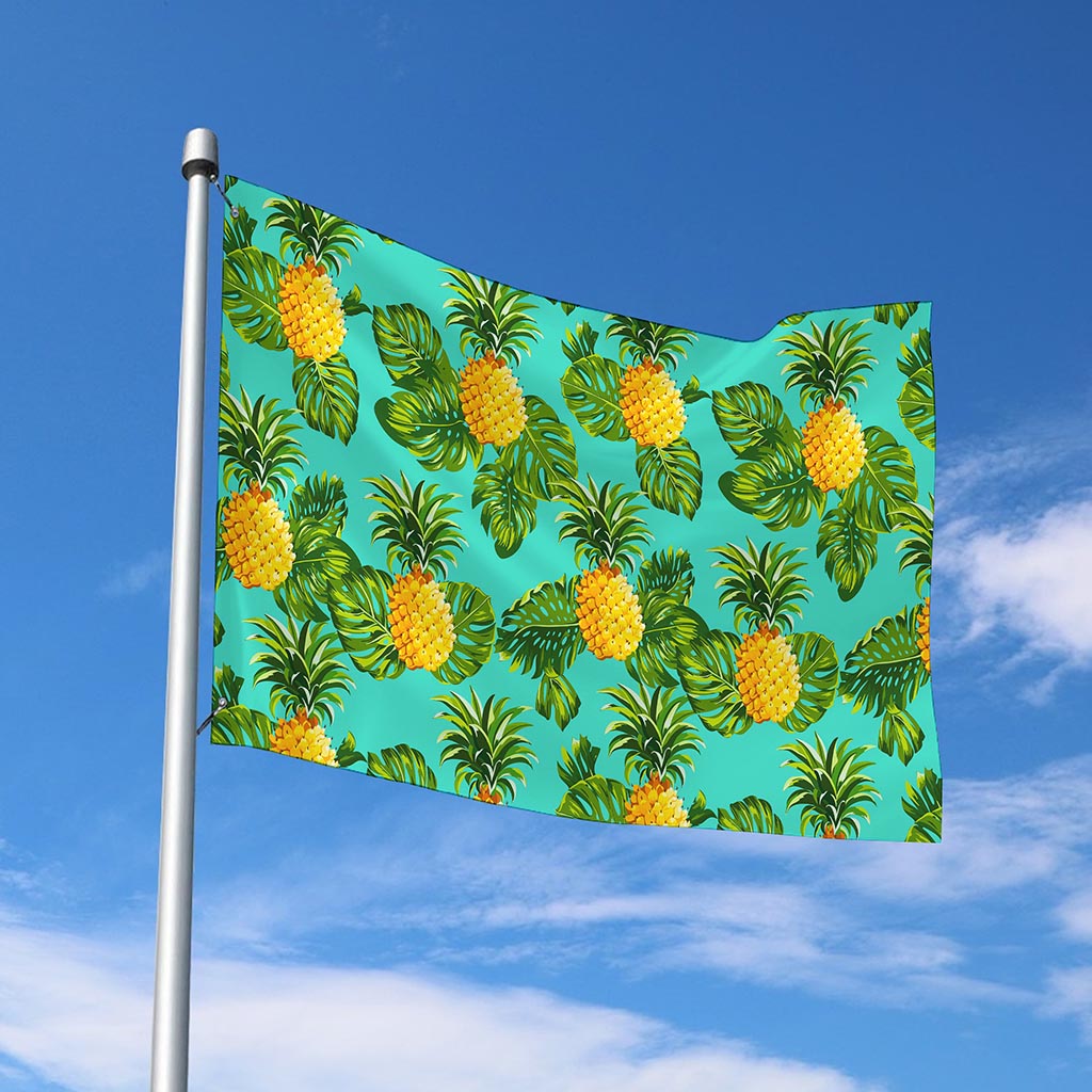 Palm Leaf Pineapple Pattern Print Polyester Flag