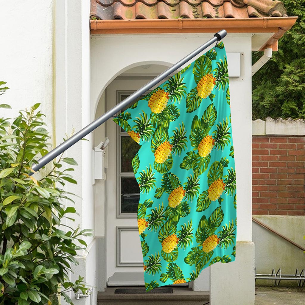 Palm Leaf Pineapple Pattern Print Polyester Flag
