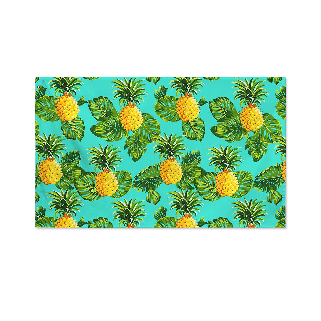 Palm Leaf Pineapple Pattern Print Polyester Flag