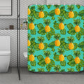 Palm Leaf Pineapple Pattern Print Polyester Shower Curtain