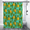 Palm Leaf Pineapple Pattern Print Premium Shower Curtain