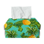 Palm Leaf Pineapple Pattern Print Rectangle Tissue Box Cover