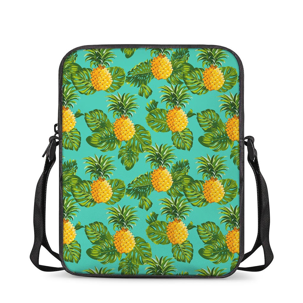 Palm Leaf Pineapple Pattern Print Rectangular Crossbody Bag