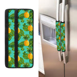 Palm Leaf Pineapple Pattern Print Refrigerator Handle Covers