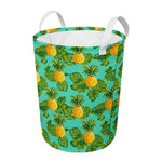 Palm Leaf Pineapple Pattern Print Round Laundry Basket