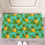 Palm Leaf Pineapple Pattern Print Rubber Doormat