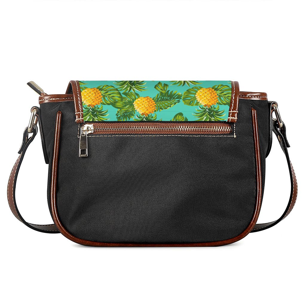 Palm Leaf Pineapple Pattern Print Saddle Bag