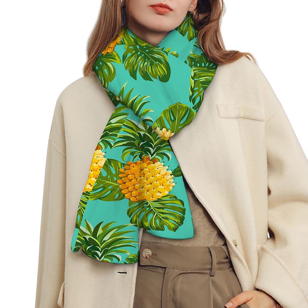 Palm Leaf Pineapple Pattern Print Scarf